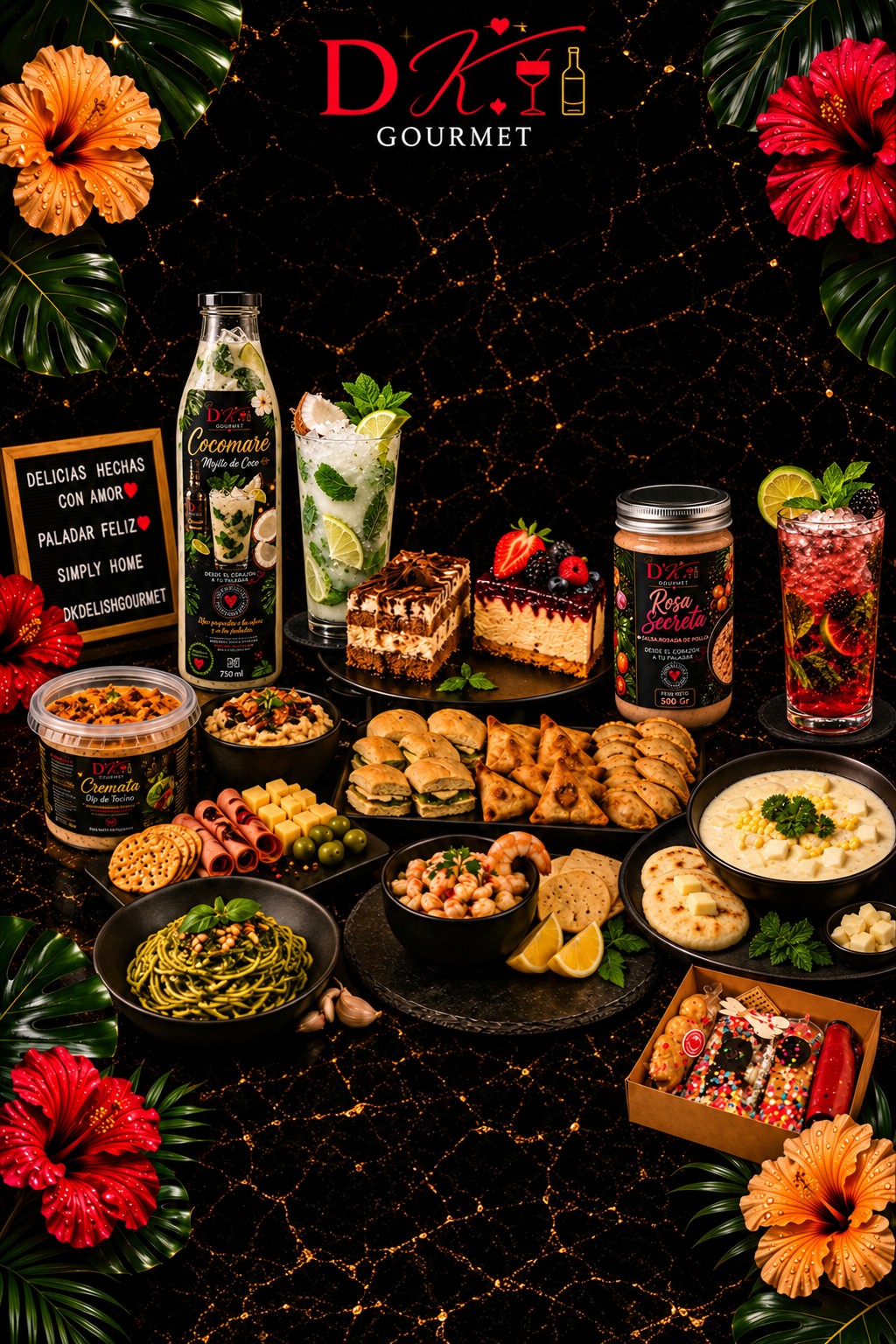 Variedad de productos D’K Gourmet detrás de cada preparación